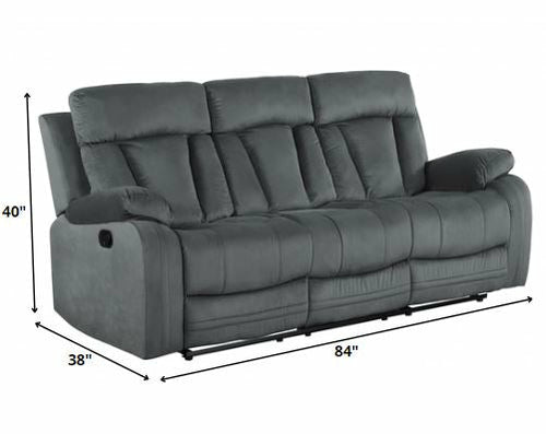 120inches Modern Grey Fabric Sofa Set