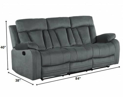 120inches Modern Grey Fabric Sofa Set