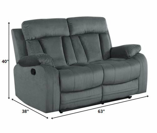 120inches Modern Grey Fabric Sofa Set