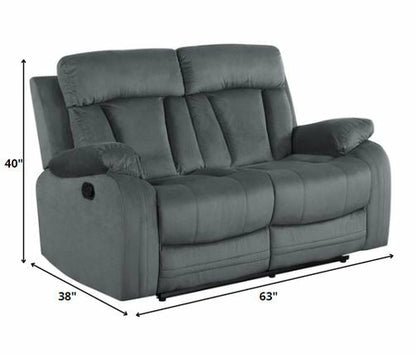 120inches Modern Grey Fabric Sofa Set