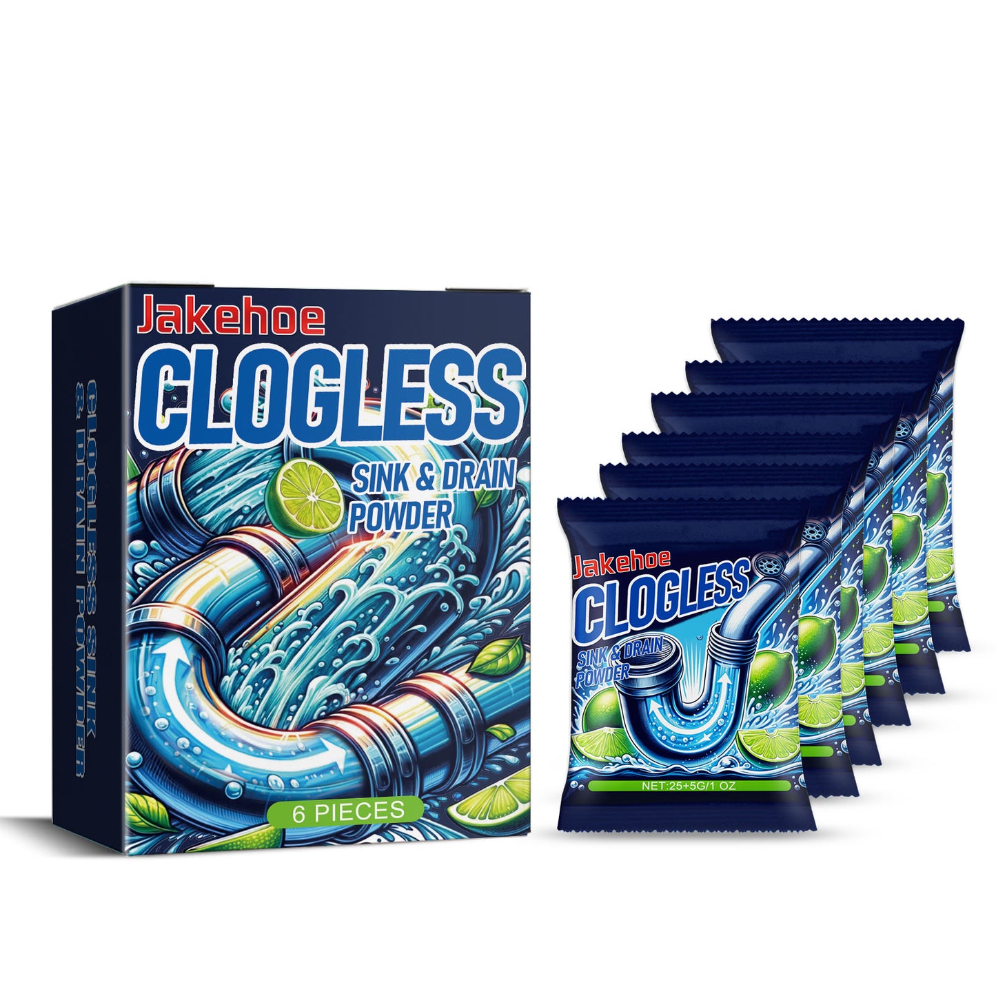 Pipe Dredging Powder, Kitchen Toilet Sewer Pipe Dissolving Odor Oil Blocking Cleaning Powder