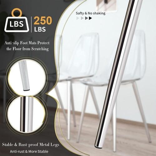 Clear Acrylic Dining Chairs Set Of 4 With Metal Legs