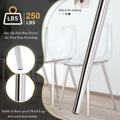 Clear Acrylic Dining Chairs Set Of 4 With Metal Legs