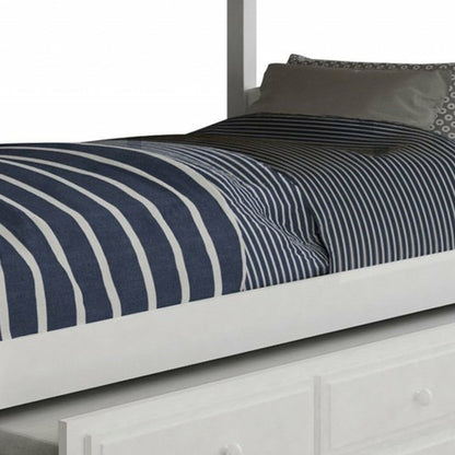 80inches x 42inches x 70inches White Twin Bunk Bed  Trundle with 3