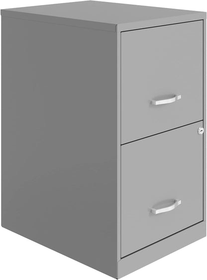 2-Drawer File Cabinet Silver 14.2 X 18 X 24.5 In