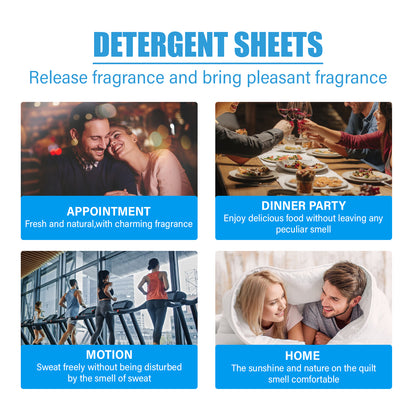 Detergent Sheets, Deep Cleaning Clothes Care Fabric Anti-Crossovers To Remove Odors Long-Lasting Fragrance Laundry Tablets
