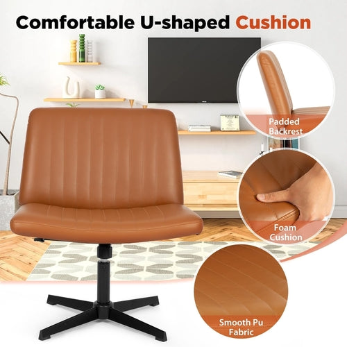 Criss Cross Chair,Armless Cross Legged Office Chair,Wide Comfty Desk