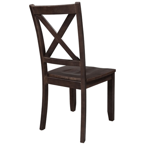 3-Piece Wood Drop Leaf Breakfast Nook Dining Table Set with 2 X-back