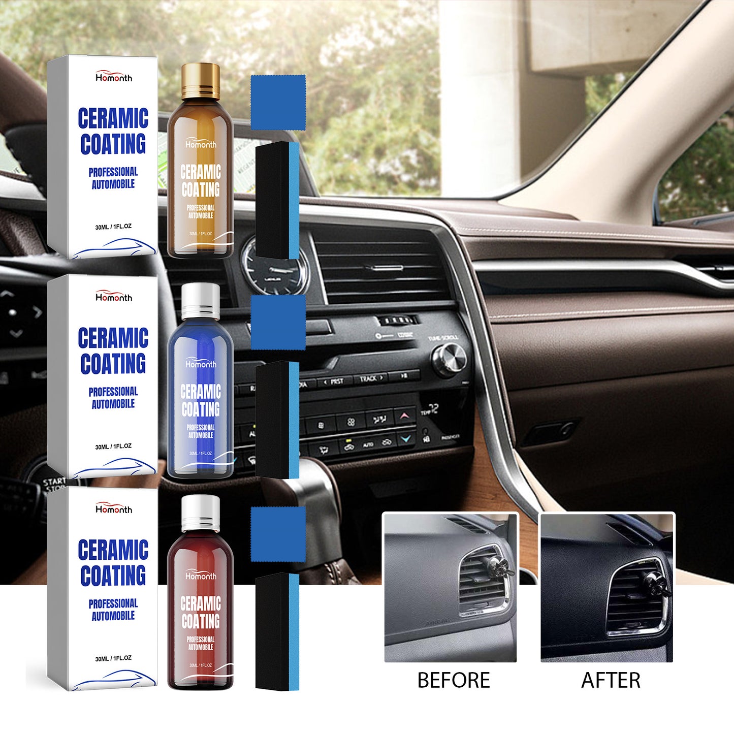 Automotive Plastic Reconditioning Kit, Car Interior Dashboard Seat Cleaning Decontamination Polish Retreader