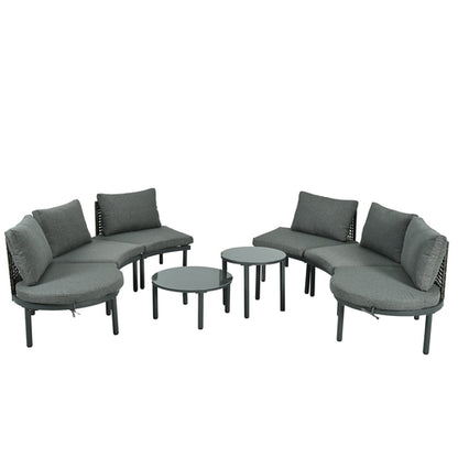 8-Piece Patio Sofa Furniture Set, Half Moon Outdoor Sectional Sofa