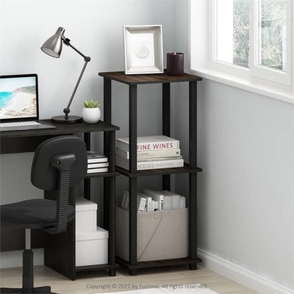 Compact Desk With Square Shelves For Home Office Printer