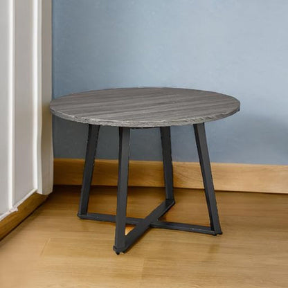 Centiar Mid Century Round Dining Table Gray Metal Legs