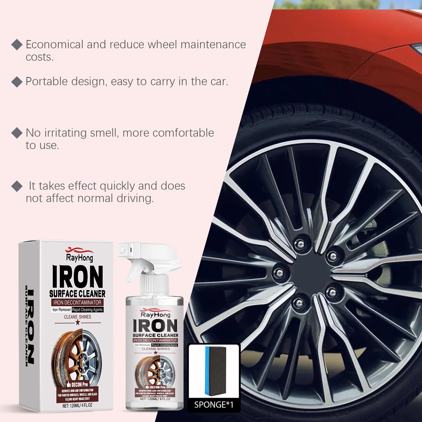 Rayhong Automobile Wheel Rust Remover Automobile Tire Rim Cleaner Stain Remover Rust Maintenance Agent