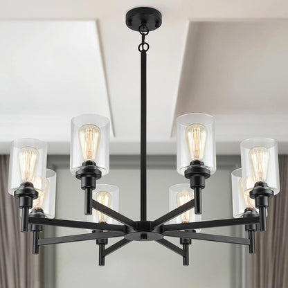 Black Chandeliers for Dining Room Light Fixture, Modern Farmhouse