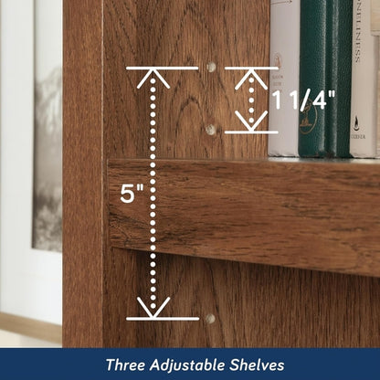Five Shelf Bookcase In Oiled Oak Finish 35.28 Length 13.23 Width 69.76
