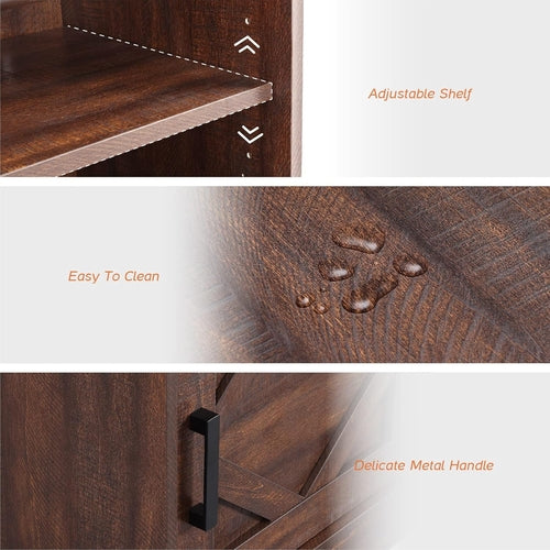 98.4 Inch Rustic Brown TV Stand With 4 Drawers And Shelves