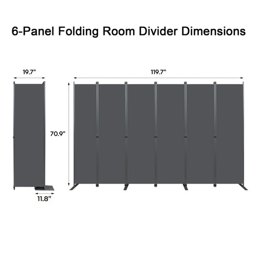 Folding Privacy Screen Room Divider, Heavy-Duty Metal Frame &