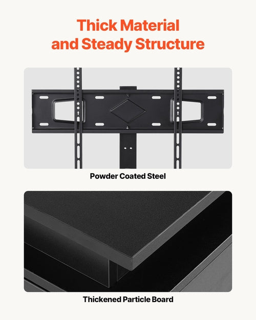 60" TV Stand With Mount For Up To 75 In TVs, Entertainment Center With