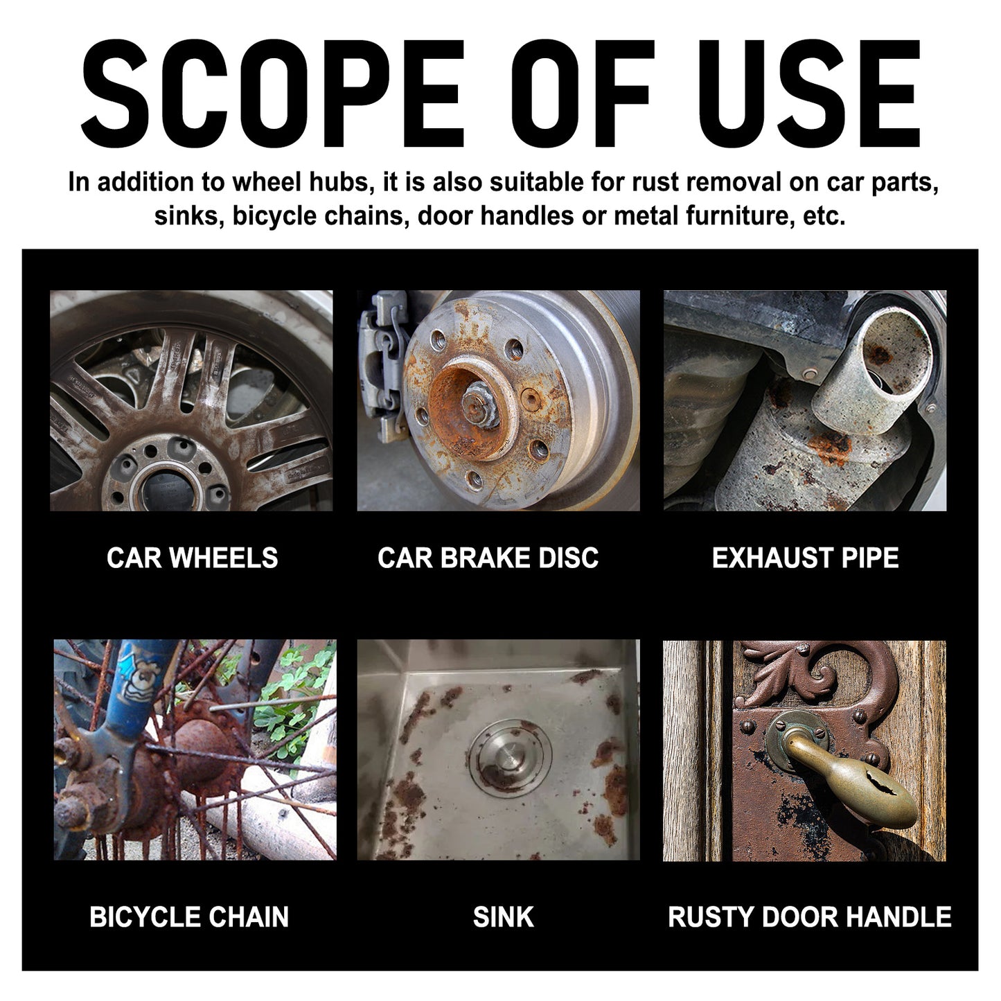 Wheel Rust Removal Spray, Automobile Tire Wheel Rust Cleaning Rust Removal Renovation Decontamination Brightener