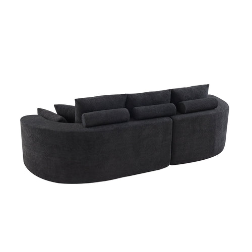 106" Curved Boucle Cloud Sectional Sofa with Chaise Lounge – 2-Piece
