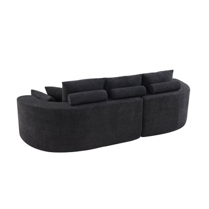 106" Curved Boucle Cloud Sectional Sofa with Chaise Lounge – 2-Piece