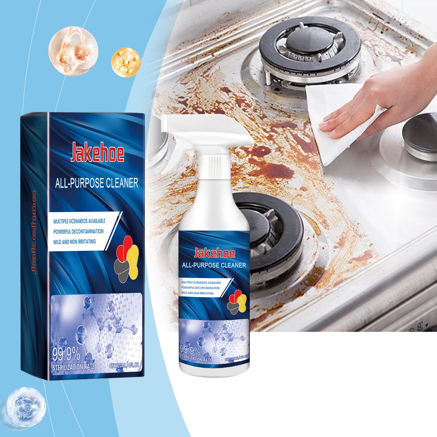 Multi-Functional Cleaner Bathroom Kitchen Multi-Surface Decontamination Cleaning Deodorant Removal Household Cleaner
