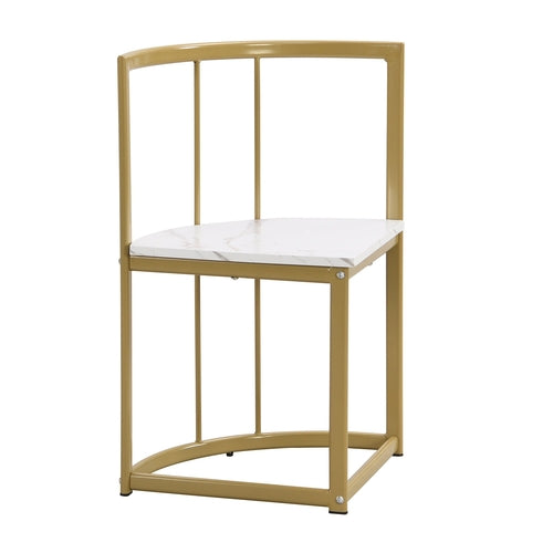 Modern 7-Piece Dining Table Set with Faux Marble Compact 55Inch