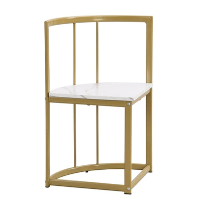 Modern 7-Piece Dining Table Set with Faux Marble Compact 55Inch