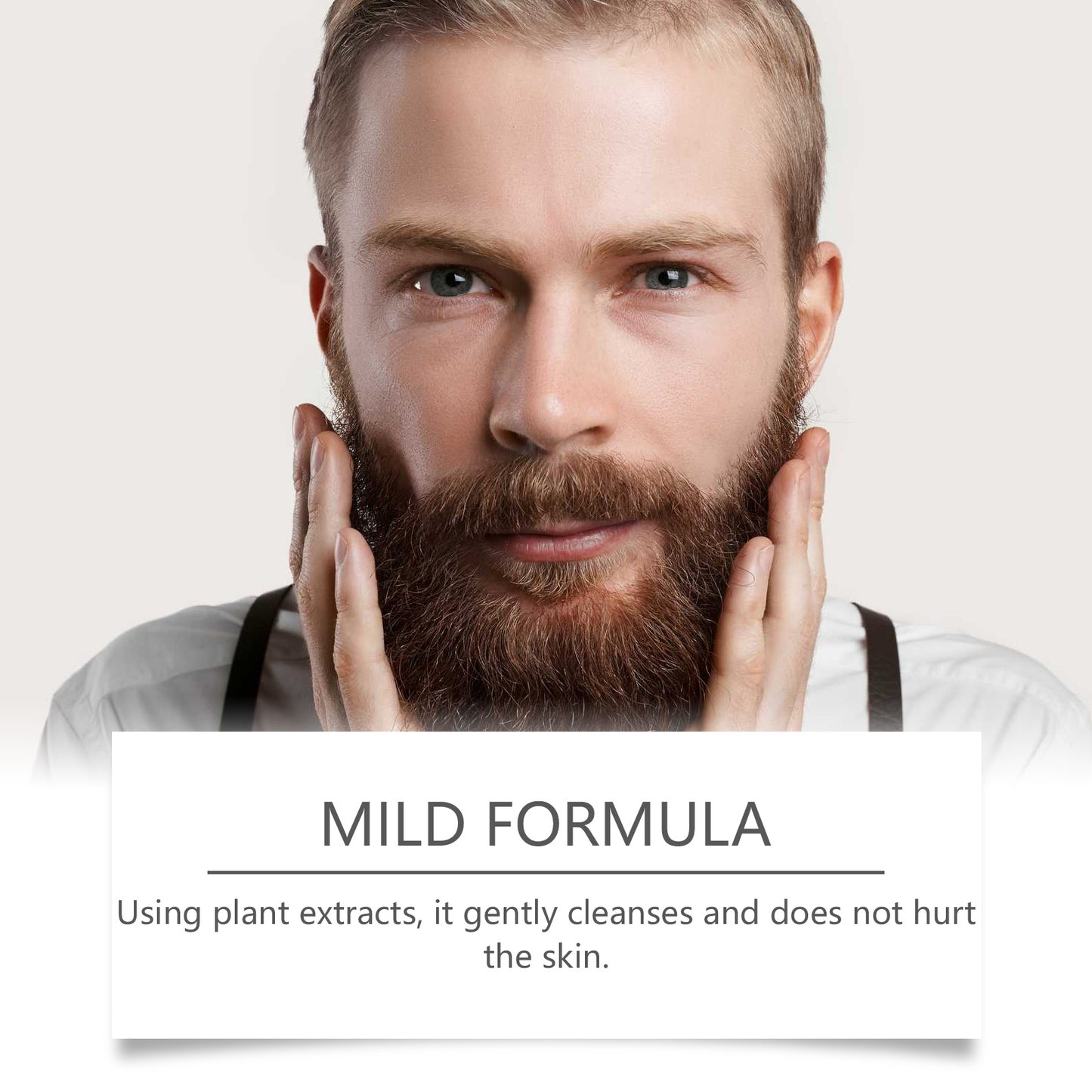 East Moon Men's Facial Hair Care Cleanser Gentle Nourishing Soft Clean Care Facial Hair Cleanser
