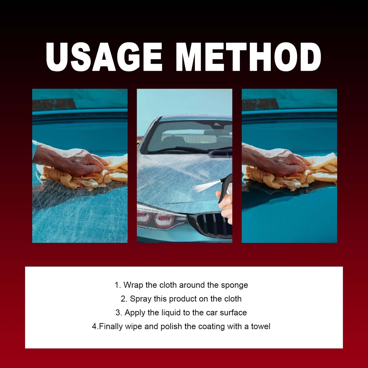 Auto Coating Spray, Super Hydrophobic Coating Repair Car Paint Scratches Water Stains Dust Polishing Spray