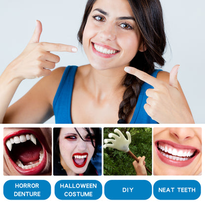 Jaysuing Shaping Dentures Set For Temporary Vampire Party Dentures For Fake Dentures