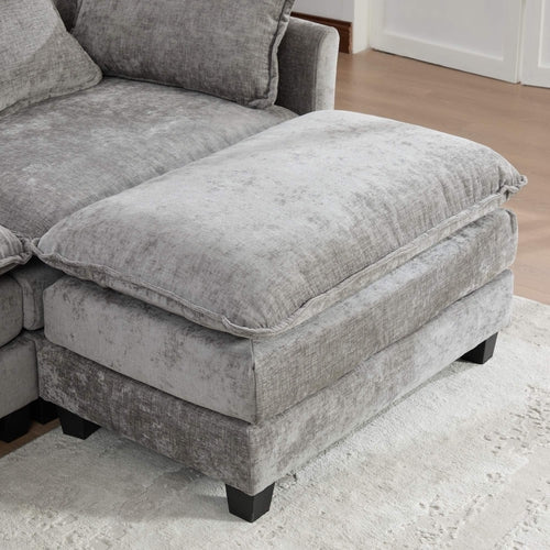 Cloud Sofa Modern Sectional Couch, Double Layer Upholstered Chenille