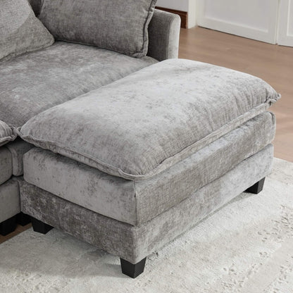 Cloud Sofa Modern Sectional Couch, Double Layer Upholstered Chenille