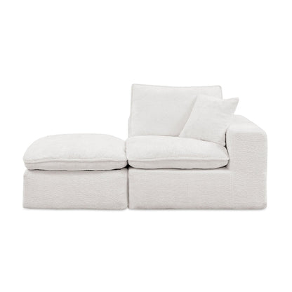 Modern Boucle L-Shaped Sectional Sofa with Two Moveable Ottomans,