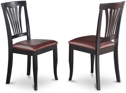 5 Piece Drop Leaf Dining Table Set Black Faux Leather