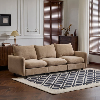 Modular Velvet Sectional Sofa Corner Chair – Convertible Upholstered