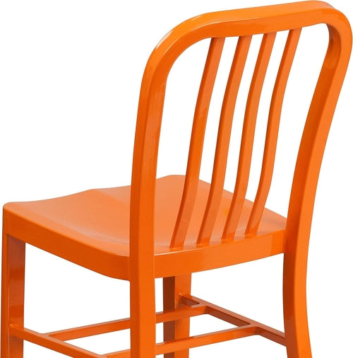 Orange Metal Indoor Outdoor Chair 2 Pack Commercial Grade