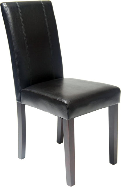 Parson Chair Leatherette Padded Black Urban Set Of 2
