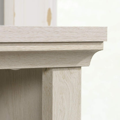 2 Tier Wooden Bookcase Chalked Chestnut Finish Multipurpose For Home