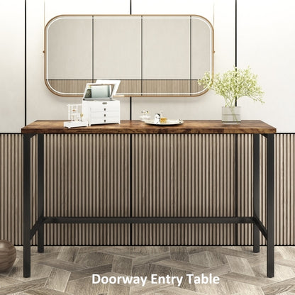 Counter Height Extra Long Dining Table Set with 3 Stools Pub Kitchen