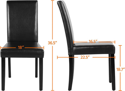 Dining Chair Set of 4 PU Leather Dining Room Chairs Upholstered
