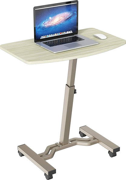 Height Adjustable Laptop Desk Cart, 28 To 33 Inch, Maple