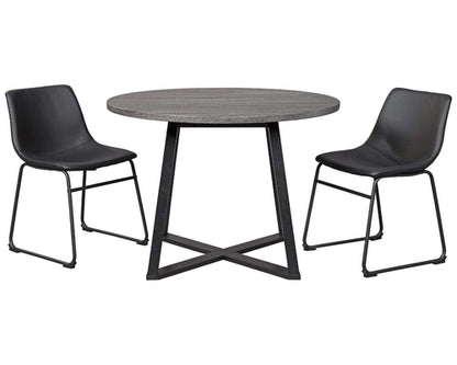 Centiar Mid Century Round Dining Table Gray Metal Legs