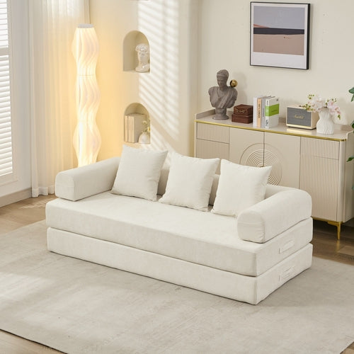 Comfy Convertible Folding Mattress Couch, Floor Sofa Bed, Chenille