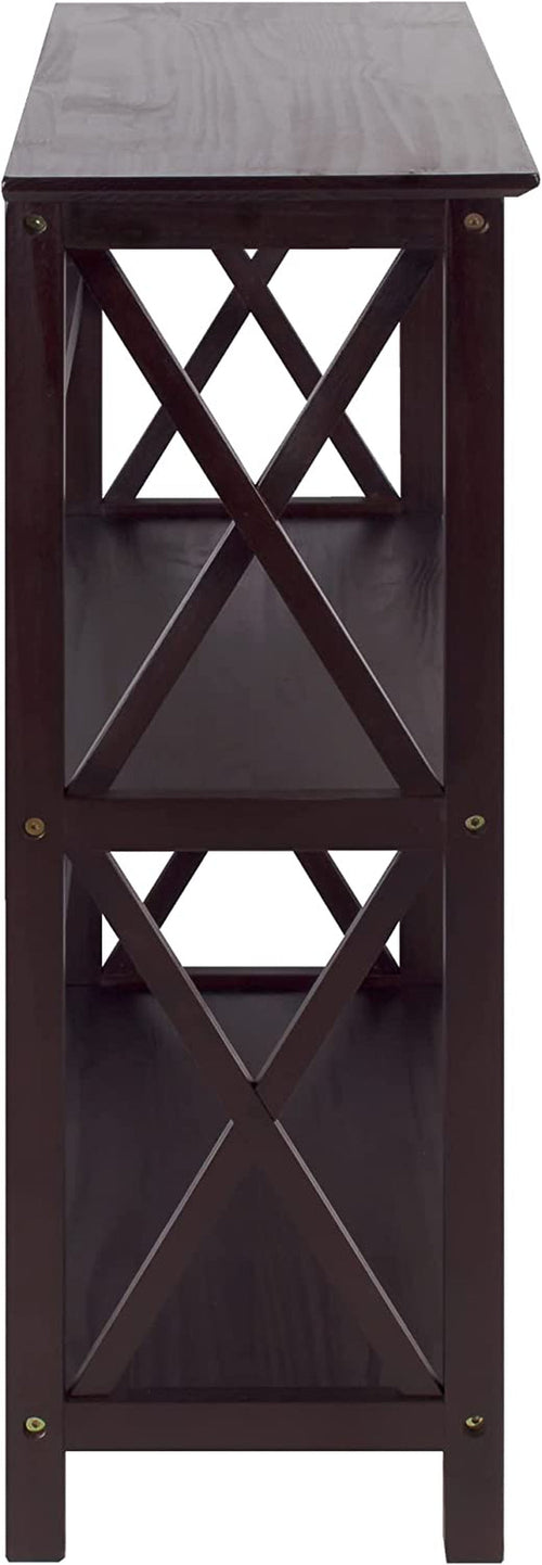 Three-Shelf Solid Wood Bookcase For Home Office Storage