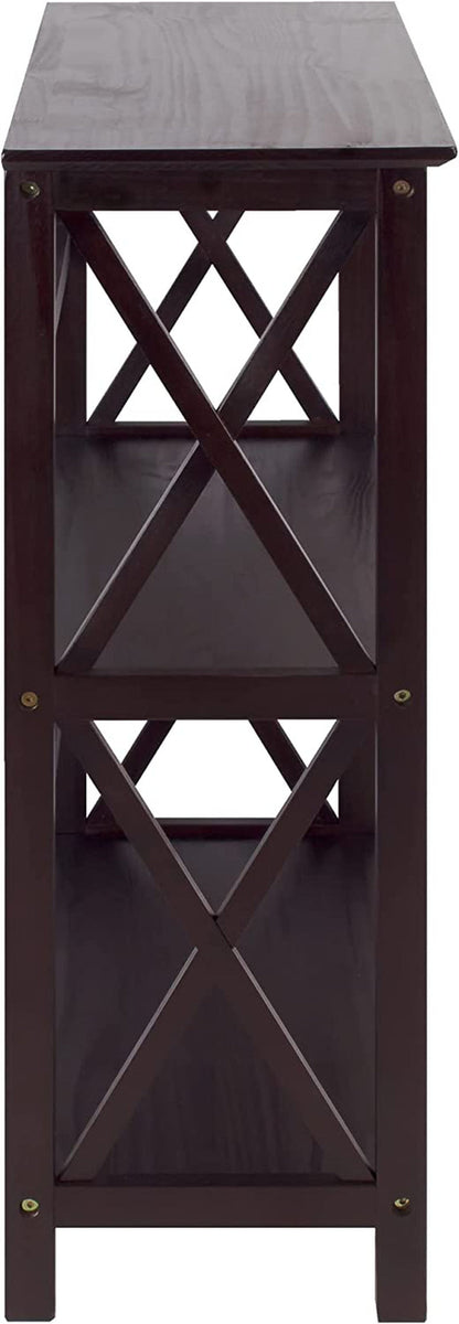 Three-Shelf Solid Wood Bookcase For Home Office Storage