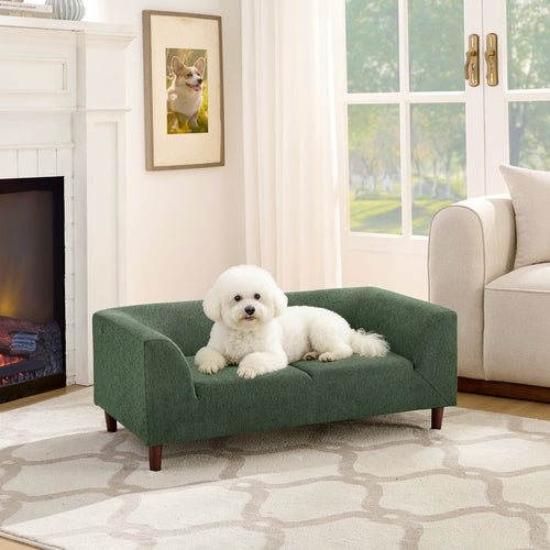 Pet sofa with backrest and armrests, modern rectangular pet sofa