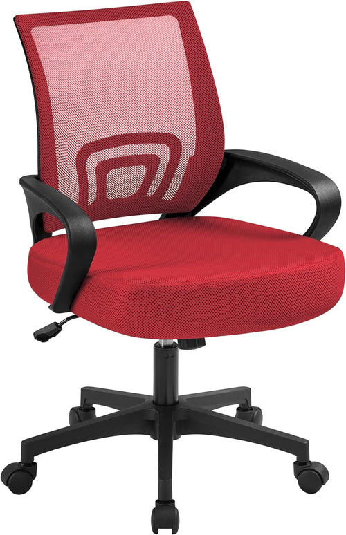 Ergonomic Red Mesh Office Chair With Lumbar Support