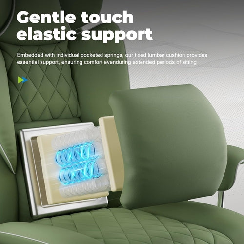 Big And Tall Gaming Chair Green With Lumbar Support
