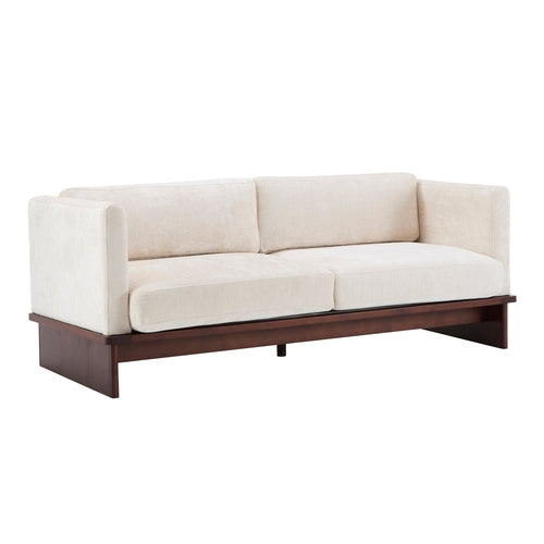 77" Modern Boucle Sofa – 3-Seater Upholstered Couch with Solid Wood